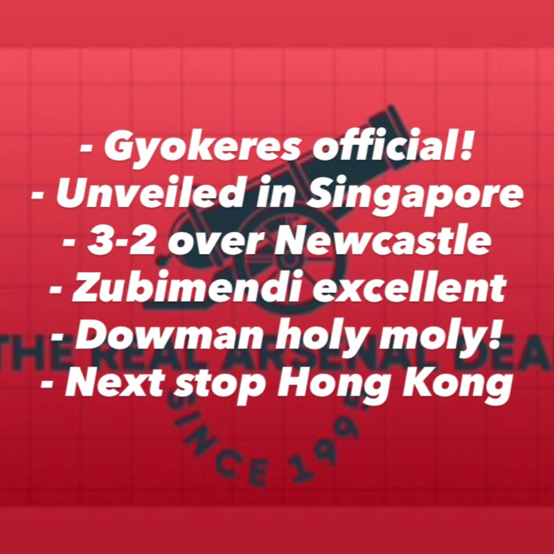 Gyökeres signed, sealed and unveiled! Arsenal win over Newcastle in Singapore. And let’s talk about Max Dowman! 